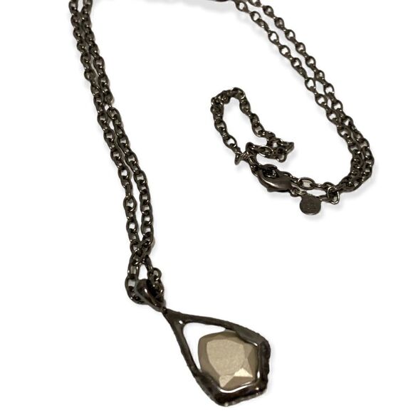 ❤️SOLD❤️ALEXIS BITTAR Suspended Faceted Green Hematite Pendant Necklace - Picture 4 of 9